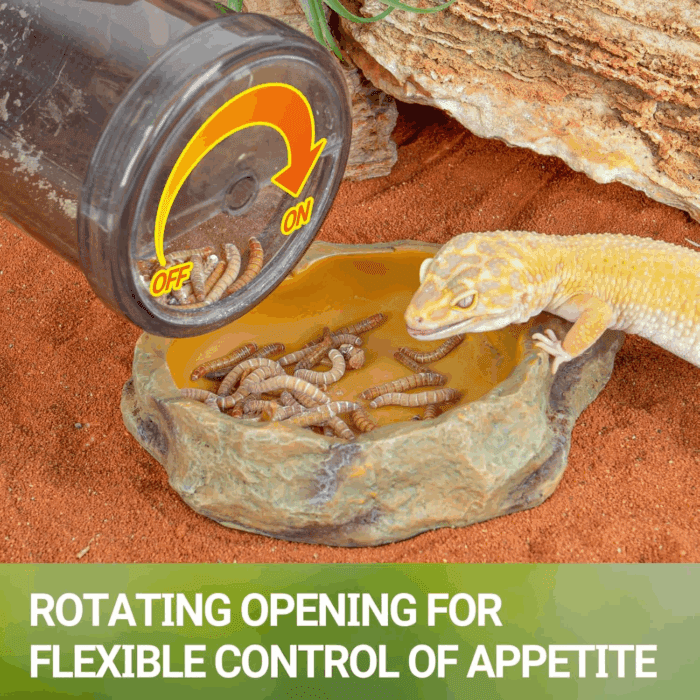 Reptile Cricket Calcium Powder Mixer, Cricket Keeper Shaker for Bearded Dragon Gecko Snake Lizards, Dispenser Feeder for Chameleon Reptile & Amphibians - Image 3