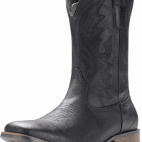 Cowboy Boots for Men with Wide Square Toe Western Retro Boot Durable Classic Fashionable Embroidered Pull on Slip Resistant Boots