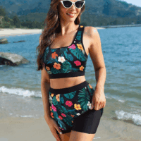 Women'S 3 Piece Rash Guard Long Sleeve Swimsuits with Boyshorts Zip up UPF 50+ Swim Shirt Built in Bra - Image 3