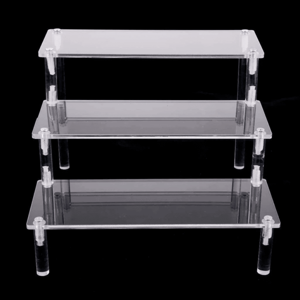 3-Level Display Stand for Toys & Fragrances Transparent Acrylic Cologne Organizer - Image 2