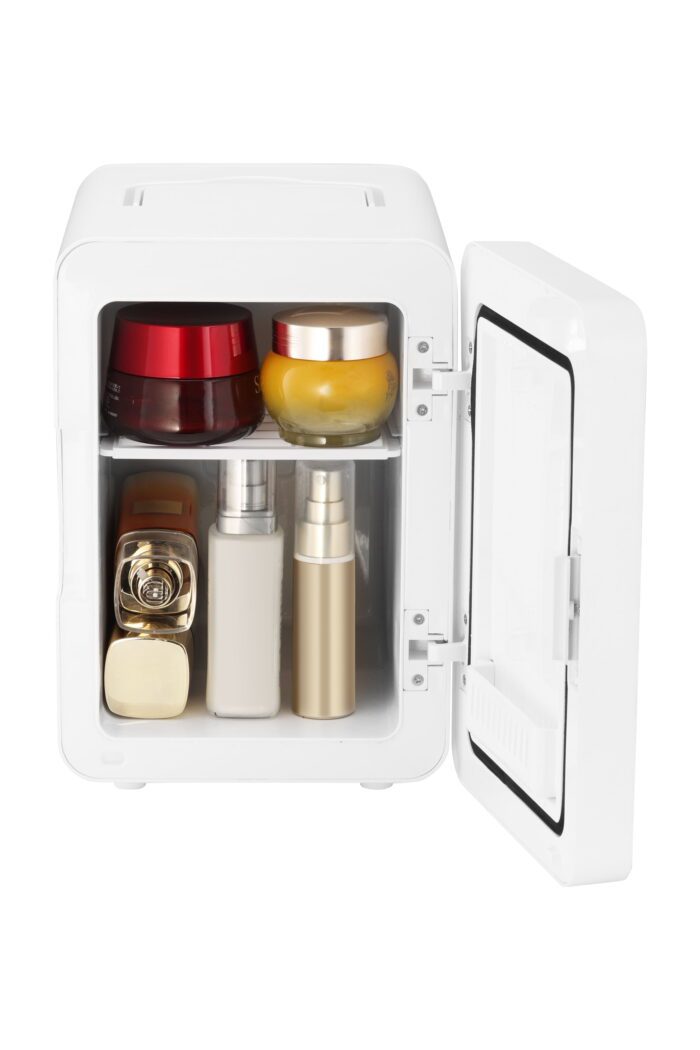Gallery, 9 Can/6L Mini Cooler/Skincare Fridge, Built-In Mirror and Light, EFMIS209, White - Image 2