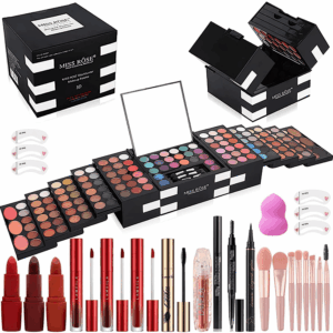 M 148 Colors Makeup Pallet,Professional Makeup Kit for Women Full Kit,All in One Makeup Sets for Women&Beginner,Include Eyeshadow,Lipstick,Eyeliner,Concealer,Makeup Brush(045 Set-Black)