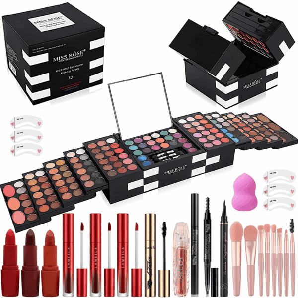 M 148 Colors Makeup Pallet,Professional Makeup Kit for Women Full Kit,All in One Makeup Sets for Women&Beginner,Include Eyeshadow,Lipstick,Eyeliner,Concealer,Makeup Brush(045 Set-Black)