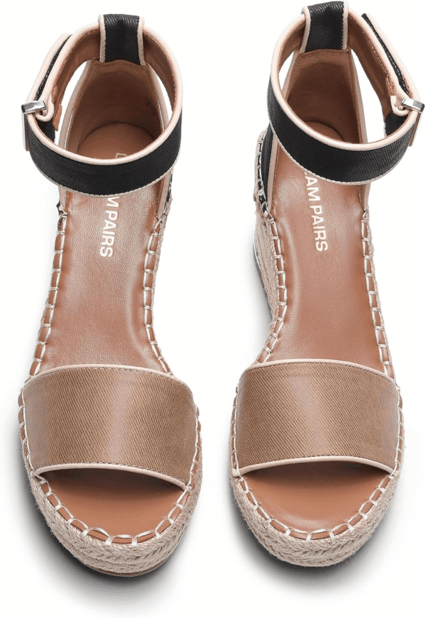Women'S Wedge Sandals Open Toe Espadrilles Sandals Comfortable Dressy Ankle Strap Platform Sandals Suitable for Work Beach Summer Shoes - Image 5