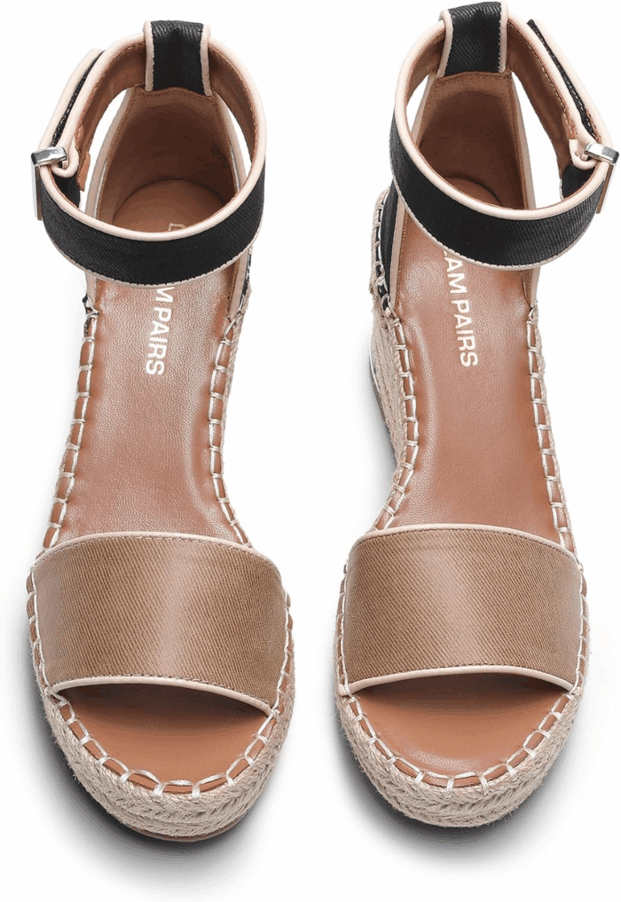 Women'S Wedge Sandals Open Toe Espadrilles Sandals Comfortable Dressy Ankle Strap Platform Sandals Suitable for Work Beach Summer Shoes - Image 5
