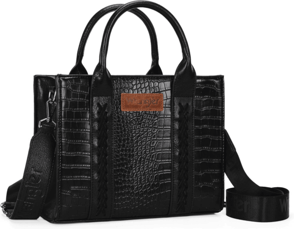 Wrangler Medium Tote Bag for Women Designer Satchel Handbags Top-Handle Purses with Strap