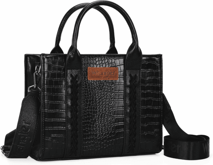 Wrangler Medium Tote Bag for Women Designer Satchel Handbags Top-Handle Purses with Strap