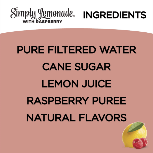 Non GMO All Natural Raspberry Lemonade Raspberry, 52 Fl Oz Bottle - Image 7