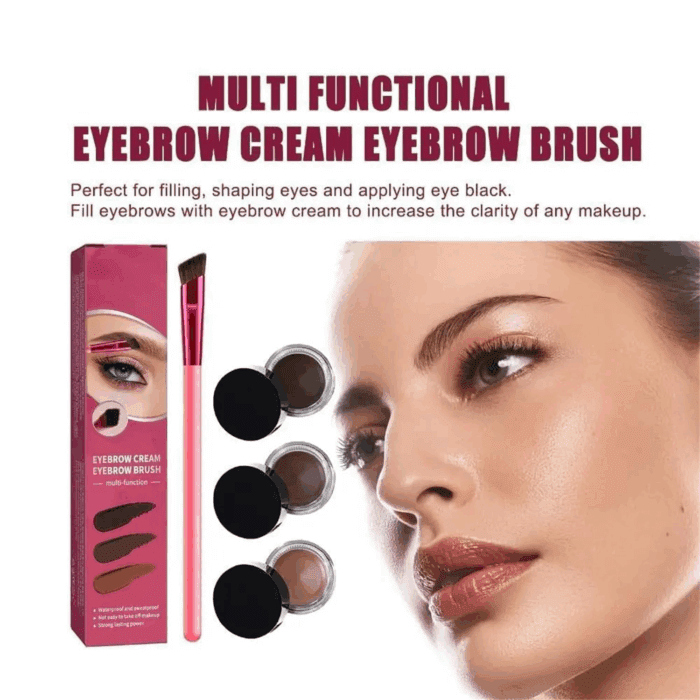 Home Eyebrow Care Kit 4D Laminated - Multifunctional Realistic Eyebrow Brush Kit, 4D Hair Stroke Brow Stamp Brush with Eyebrow Gel, for Drawing Brows Similar to 3D Natural Real Hair (Black) - Image 6