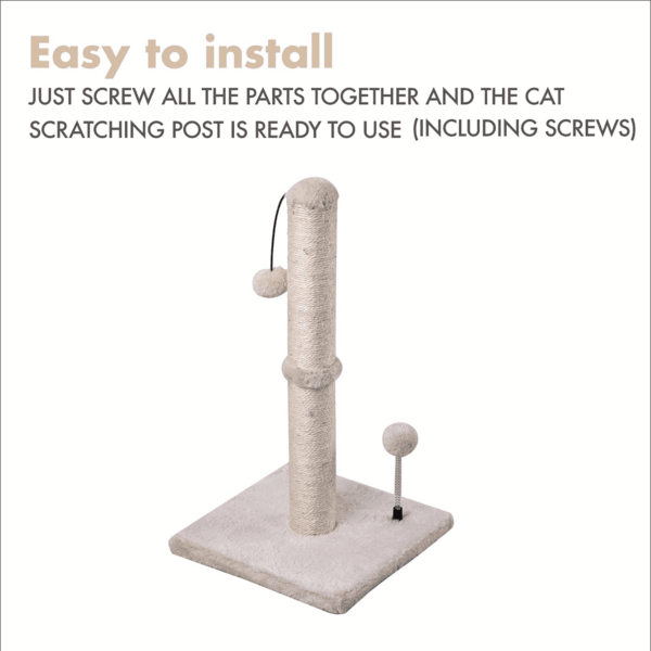 Cat Scratching Post Premium Basics Kitten Scratcher Sisal Scratch Posts with Hanging Ball 22In for Kittens or Smaller Cats (22 Inches for Kitten, Beige) - Image 7