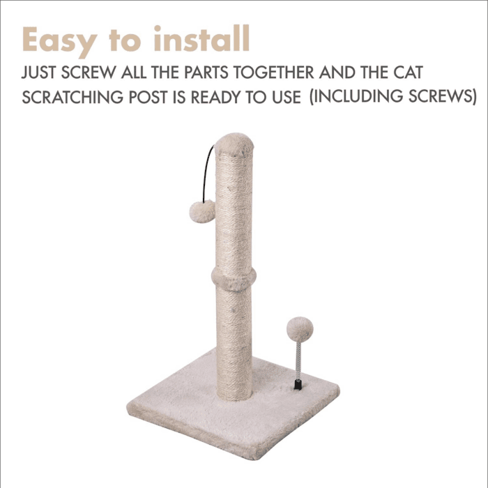 Cat Scratching Post Premium Basics Kitten Scratcher Sisal Scratch Posts with Hanging Ball 22In for Kittens or Smaller Cats (22 Inches for Kitten, Beige) - Image 7