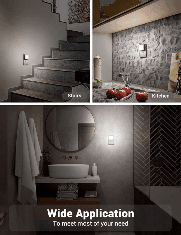 Night Lights Plug into Wall, LED Night Light with Light Sensors[2 Pack], 5000K Bright Night Light for Bathroom,Nightlight Plug in Suitable for Living Room, Adults, Hallway - Image 7