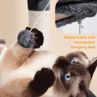 Large Multi-Level Cat Tree, 63 Inches Tall with Sisal-Covered Scratching Posts, Condo, Hammock, Dangling Ball, and Extended Platform for Cats to Play and Sleep - Image 8