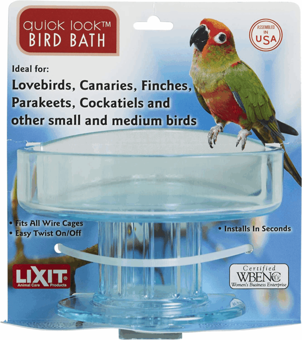 Quick Lock Bird Cage Bath for Lovebirds, Canaries, Finches, Parakeets, and Cockatiels and Other Small to Medium Feathered Friends (Pack of 1) - Image 7