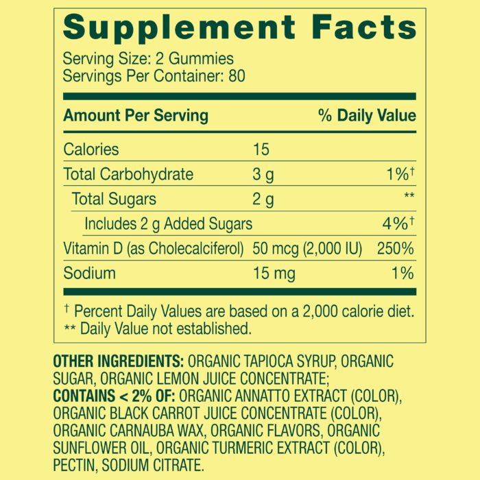 Adult Vitamin D3 Gummies for Bone and Immune Health, 50Mcg, Assorted Fruit, 160 Count - Image 2