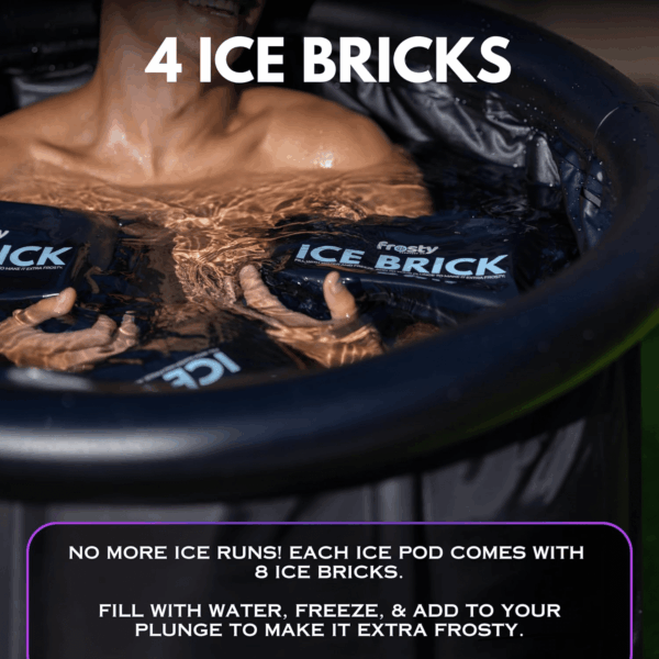 Cold Plunge Tub - Ice Bath Tub for Cold Water - Pro Grade Cold Plunge Ice Pod with Water Chiller Compatibility - the Ice Pod Cold Plunge Tub for Contrast Therapy (Black/Black, Ice Pod + 4 Ice Bricks) - Image 3