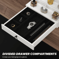 Cologne Organizer for Men, 5 Tier White Cologne Shelf, Perfume Stand with Drawer and Hidden Compartment Perfume Display Holder - a Gift for Men - Image 2