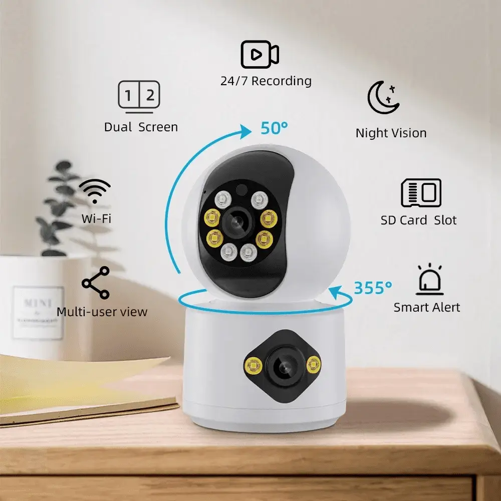 2.5K Indoor Security Camera,Dual Lens 360° Cameras for Home Security Indoor with Motion Detection Alert, Pet Camera with 2 Way Audio, Baby Monitor-Night Vision - Image 6