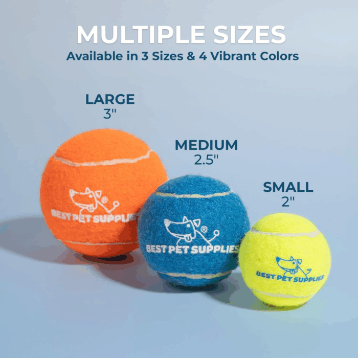 Squeaky Tennis Toys for Dogs, 4-Pack, Heavy-Duty Interactive Pet Toys for Throwing and Fetching, Supports Exercise and Natural Behavior Training, Durable - Small - Image 6