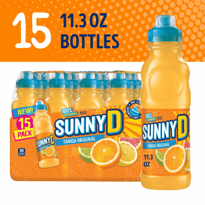 Tangy Original Orange Juice Drink, 15 Count, 11.3 Fl Oz Bottles