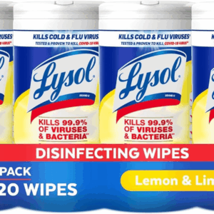 Disinfectant Wipes, Multi-Surface Antibacterial Cleaning Wipes, for Disinfecting and Cleaning, Lemon and Lime Blossom, Pack of 4 (Packaging May Vary)