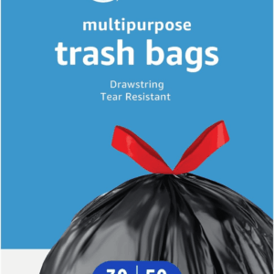 Multipurpose Drawstring Trash Bags, 30 Gallon, 50 Count (Previously Solimo)