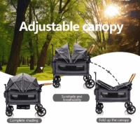 Wagon Stroller for 2 Kids - Push-Pull Double Lightweight Folding Stroller for Toddler - Image 7