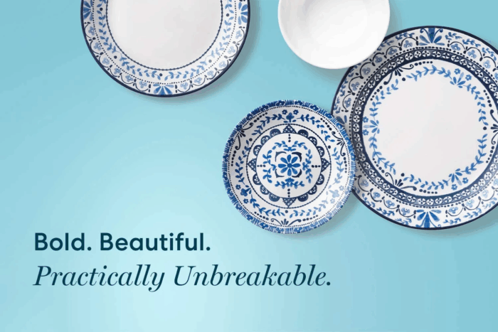 Chip Resistant Dinnerware Set 0 & Frost White Lunch Plate Set for 6 | 8.5 Inch Eco-Friendly round Lunch or Dinner Plates Are Dishwasher Safe - Image 3