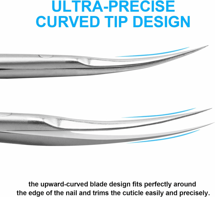 Cuticle Scissors, Professional 6-Blade Manicure Scissors, Stainless Steel Eyebrow Scissor, Cuticle Scissors Extra Fine Curved for Manicure, Eyelashes, Eyebrow, Toenail for Women and Men (Black) - Image 2