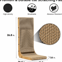 Cat Scratcher, 26.8 Inch L Shape Cat Scratch Pad Wall Mounted, Cat Scratching Cardboard with Ball Toy for Indoor Cats, Large Size - Image 3