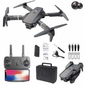 Drone with Camera 1080P HD FPV Foldable Drone for Beginners and Kids, Quadcopter with Gesture Control with Carrying Case, One Key Take Off/Land, Optical Flow Positioning, 360° Flip, Waypoint Fly