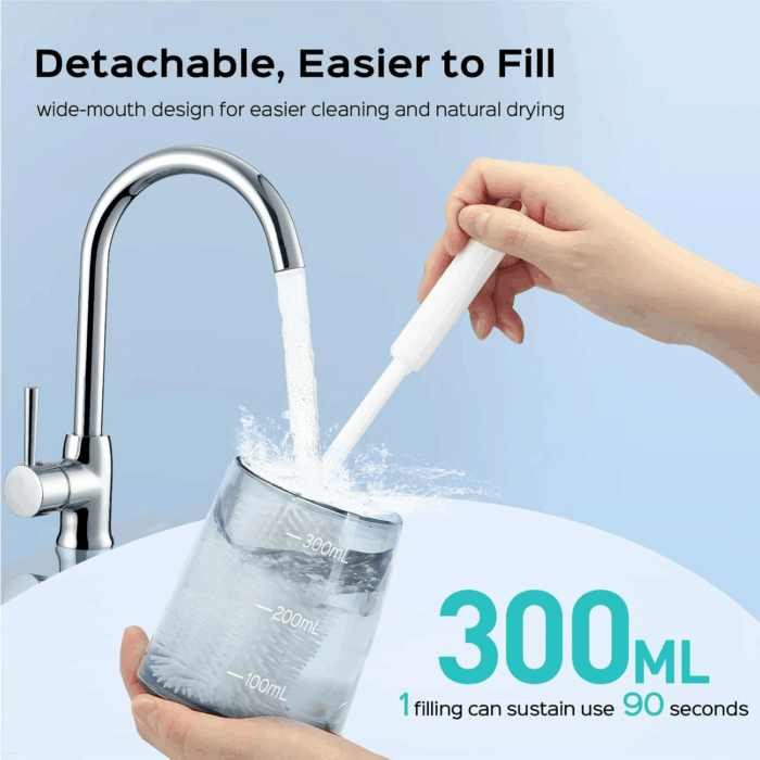 Water Dental Flosser Pick for Teeth: 4 Modes Cordless Portable 300ML Larger Tank Water Teeth Cleaner IPX7 Waterproof Flossing Cleaning Picks for Home Travel Black C30(FC5360) - Image 4