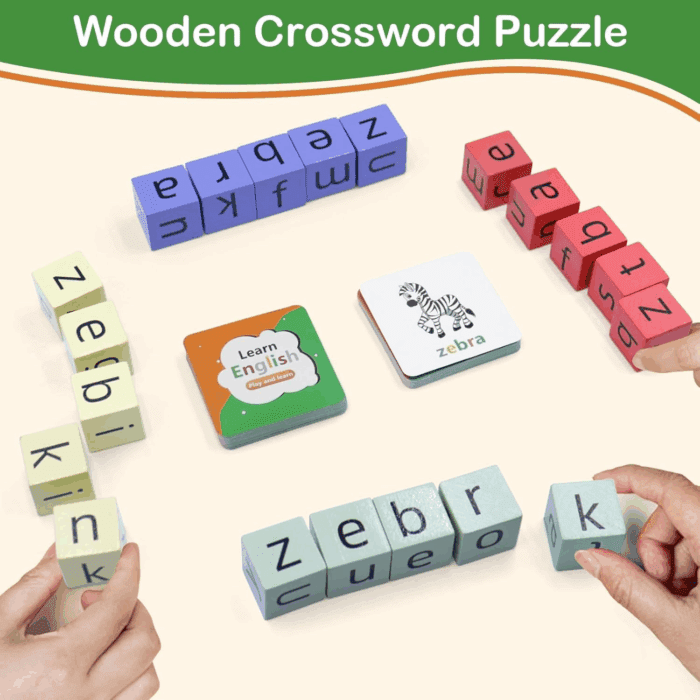 Word Spelling Game, Matching Letter Game for Kids, Fast-Paced Word Race Game, 54Pcs Flash Cards Alphabet Blocks, Preschool Learning Toys Gift for Kids Ages 3-8 - Image 8