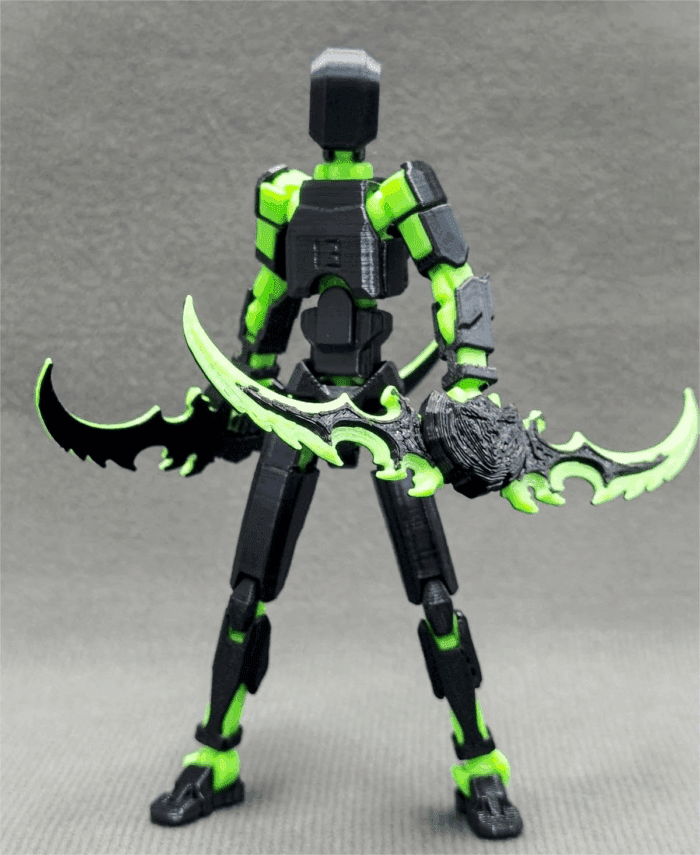 T13 (Assembly Completed) 3D Printed Action Figure,Dummy 13 Robot Action Figure, T13 Collectible Action Figure Articulated, for Collectors Desktop Decorations, Muñeco De Acción (Black Green) - Image 5