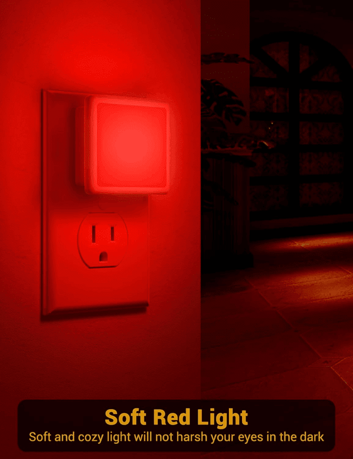 Red Night Light, Red Nightlight[2 Pack],0.3W LED Night Light with Auto Light Sensor,Night Lamp Plug into Wall for Bedroom,Corridor,Hallway,Non-Dimmable - Image 5