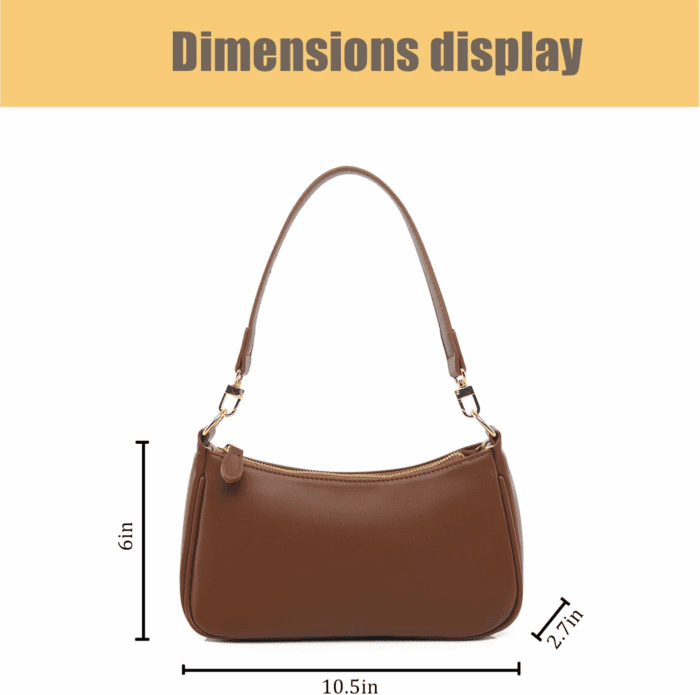 Shoulder Bag for Women with 2 Removable Straps and Zipper Closure Crossbody Bags Clutch Tote Handbags Purses - Image 3