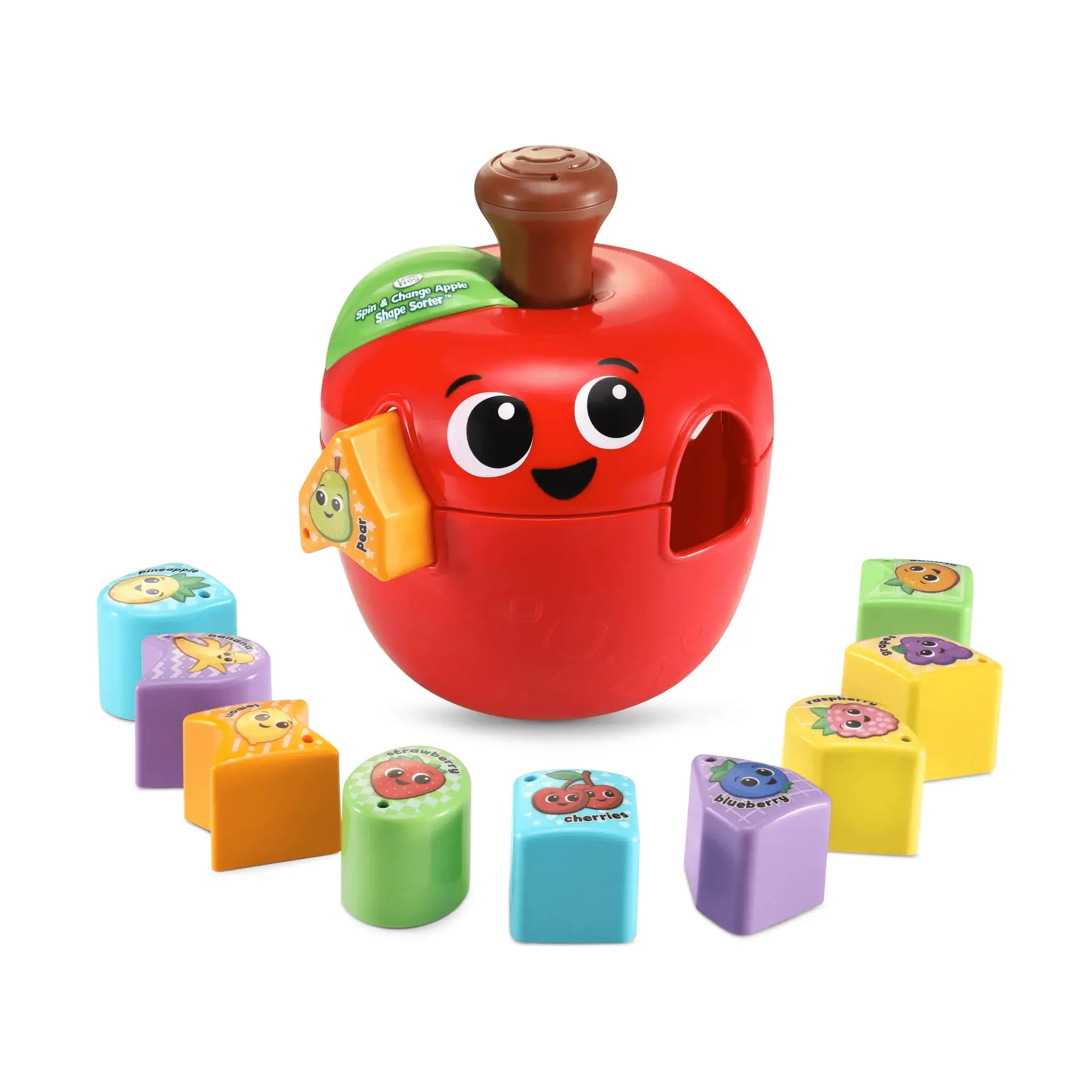 Spin & Change Apple Shape Sorter with Accessories, Baby and Toddler Toys - Image 2