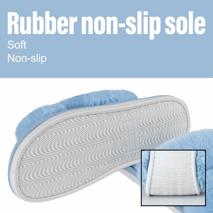 Women'S Fuzzy Slippers House Slippers Cross Band Slippers Indoor Outdoor Soft Open Toe Slippers - Image 4