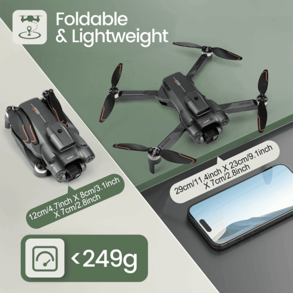 S1S Drone with 4K Camera for Adults Kids, WIFI FPV Live Video Foldable RC Quadcopter with Auto Return, Altitude Hold, Headless Mode, Brushless Motor, 2 Batteries - Image 6