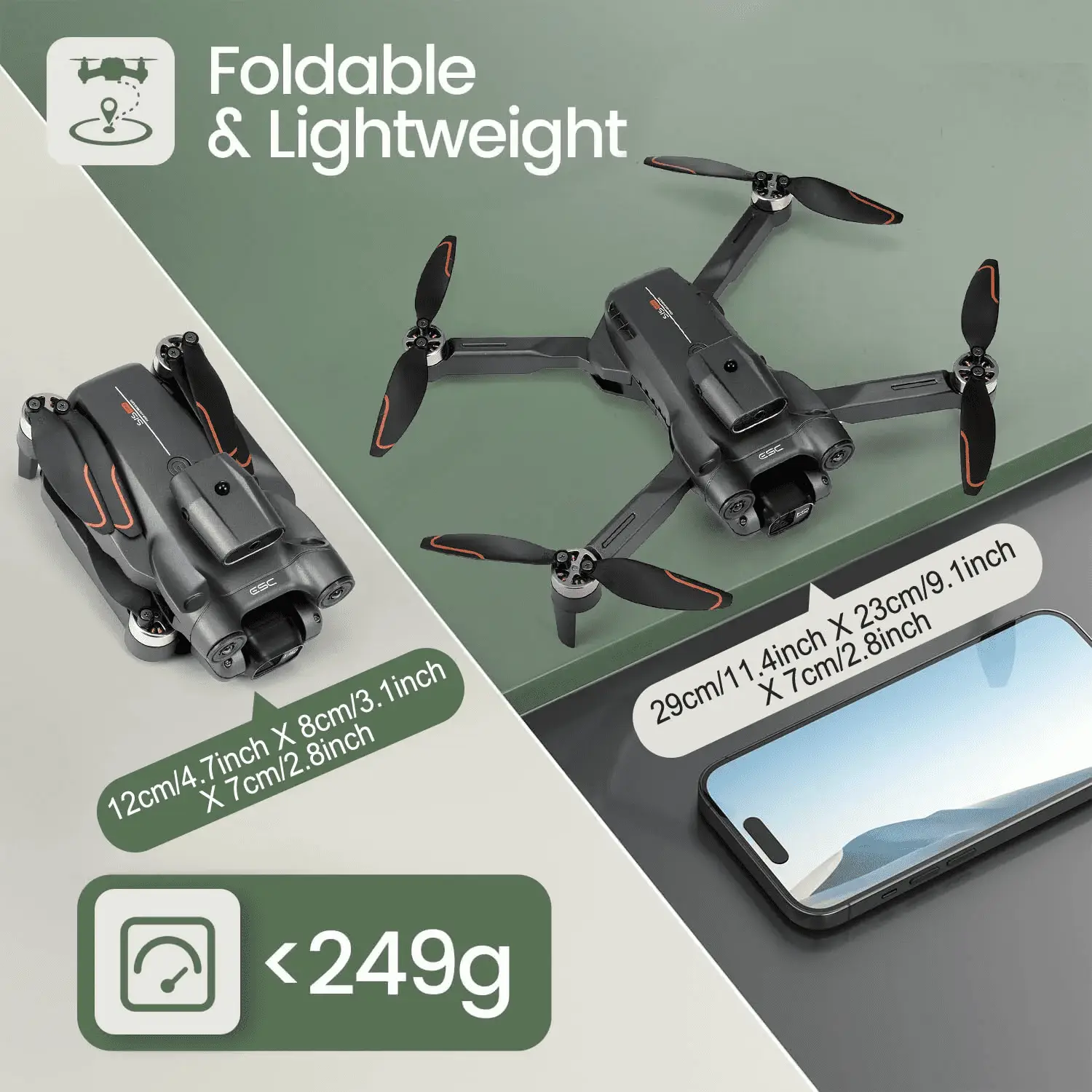 S1S Drone with 4K Camera for Adults Kids, WIFI FPV Live Video Foldable RC Quadcopter with Auto Return, Altitude Hold, Headless Mode, Brushless Motor, 2 Batteries - Image 6