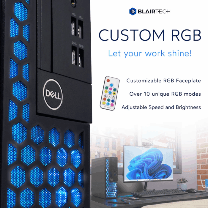 Optiplex 3070 (RGB) Desktop Computer | Intel I5-9500 (3.2) | 16GB DDR4 RAM | 1TB SSD Solid State | Windows 11 Professional | New 24In LCD Monitor | Home or Office PC - Image 2