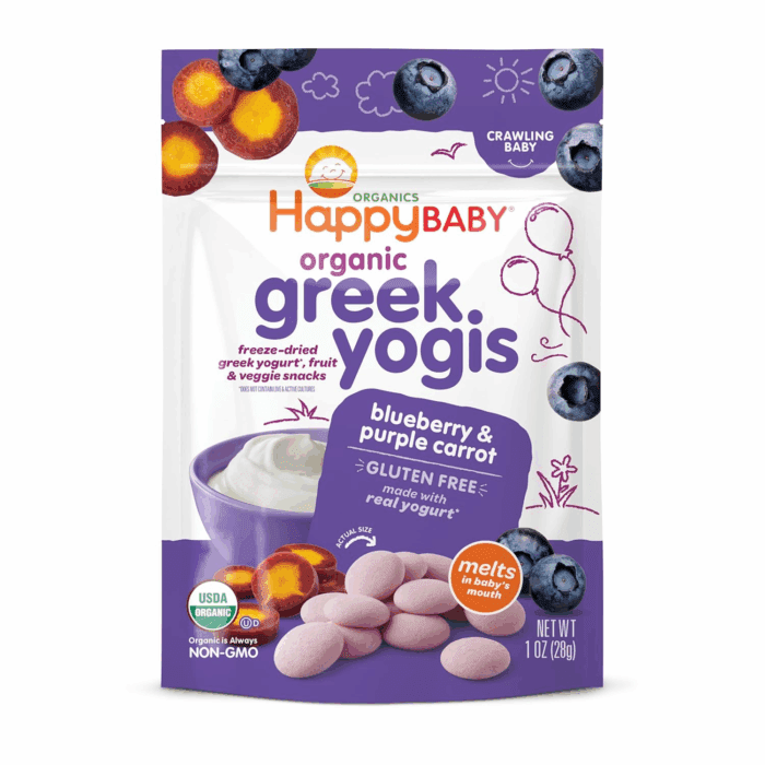 Organics Greek Yogis Freeze Dried Yogurt & Fruit Snacks, Blueberry & Purple Carrot, Packaging May Vary, 1 Oz