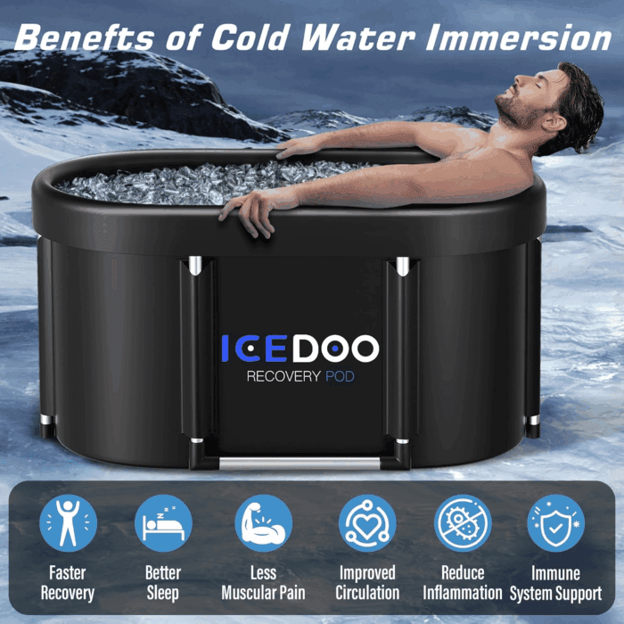 Upgrade XL 129 Gal Large Oval Ice Bath Tub for Athletes,Multiple Layered Portable Outdoor Cold Plunge Tub for Recovery,Cold Plunge for Family-Foldable Ice Baths for Home,Gyms,Indoor Use - Image 2