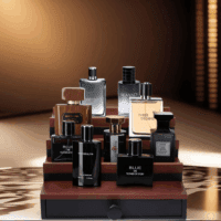 Cologne Organizer for Men - 4 Tier Walnut Black Wooden Cologne Display Stand with Drawer and Hidden Compartment, Mens Cologne Holder Shelf for Organizing and Storing, Walnut Black - Image 4