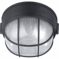 IOL17BK the Outdoor 1-Bulb Flush Mount Exterior Light with Frosted Glass Globe, Black - Image 2