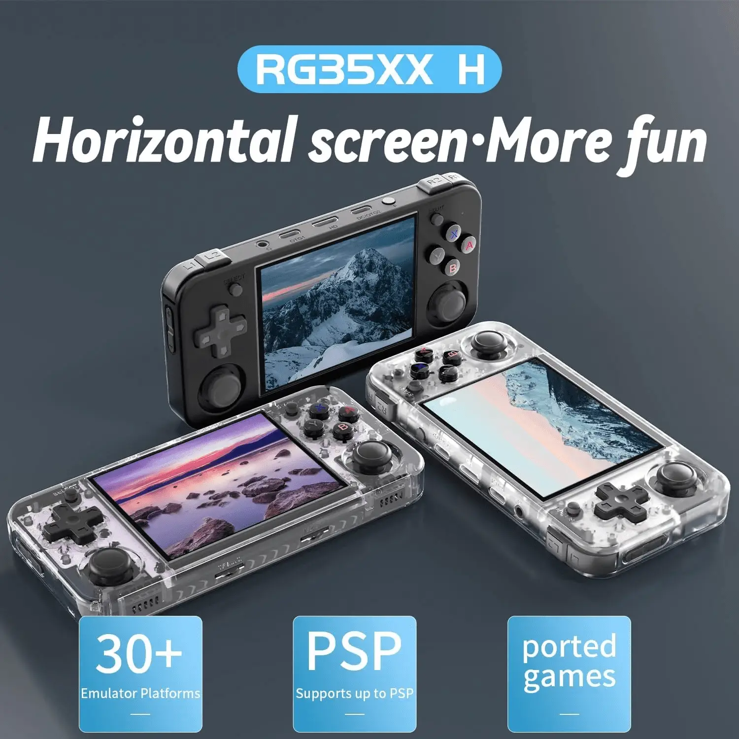 Handheld Game Console, 8 Hours of Battery Life, Large Power, High-Precision Twin Joyssticks, 5528 Games, Support HDMI TV Output 5G Wifi Bluetooth 4.2(Transparent Purple) - Image 2