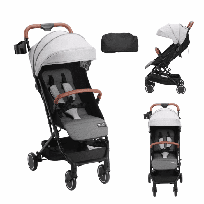 Baby Stroller, One-Click Folding Umbrella Stroller Lightweight Travel Stroller for Newborn Baby, Dark Grey - Image 10