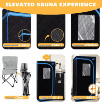 Portable Steam Sauna Tent Full Size, Oversized Personal Sauna Kit for Home Spa, Lightweight Sauna Box with Steamer, Time & Temperature Remote Control, Foldable Chair, 32'' X 32'' X 63'' - Image 6