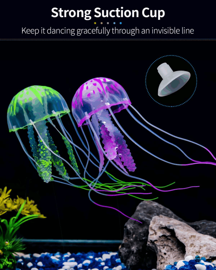 6 Pcs Glowing Jellyfish Ornament Decoration for Aquarium Fish Tank - Image 7