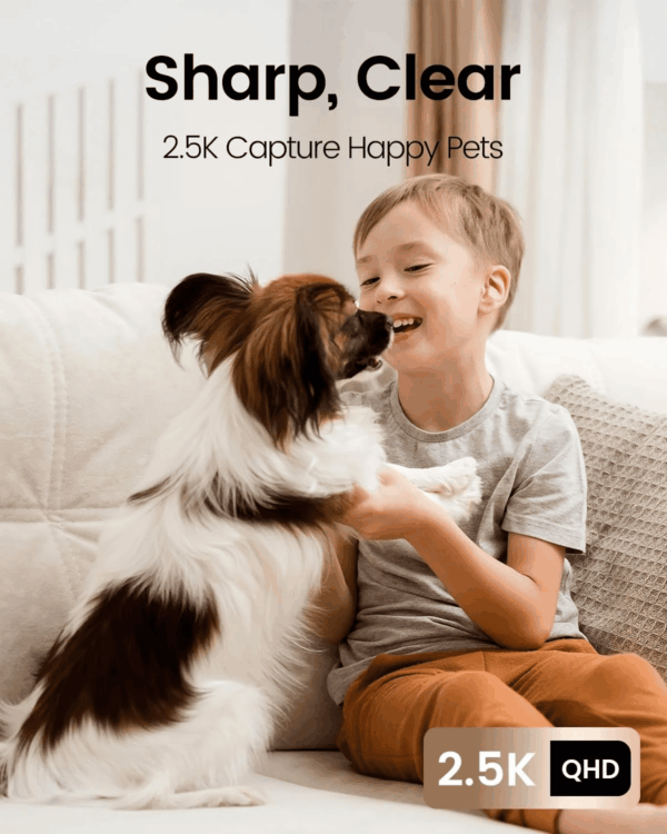 Indoor Camera 2.5K, Pet Camera with Speaker Pan-Tilt 360°, Cameras for Home Security Pet Baby Dog W/Motion Tracking Night Vision Phone App, 2-Way Audio, 24/7 SD & Cloud Storage,Work with Alexa - Image 2